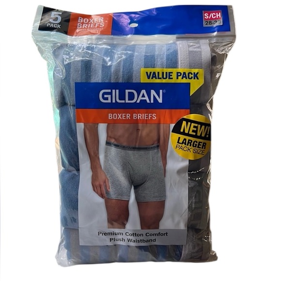 Gilden five pack boxer briefs size small 28–30 premium cotton comfort. - Picture 1 of 7